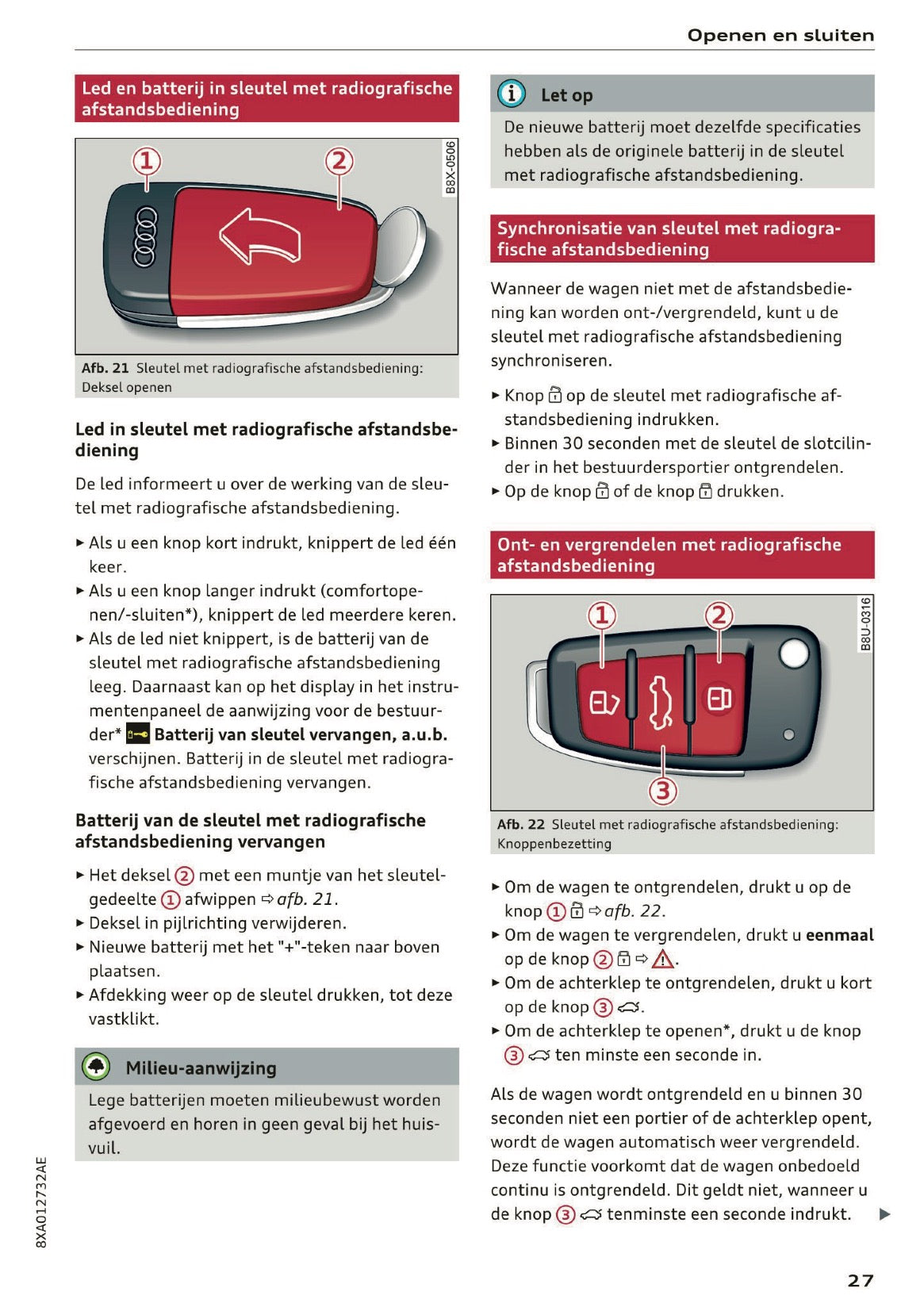 2017-2018 Audi A1/S1 Owner's Manual | Dutch