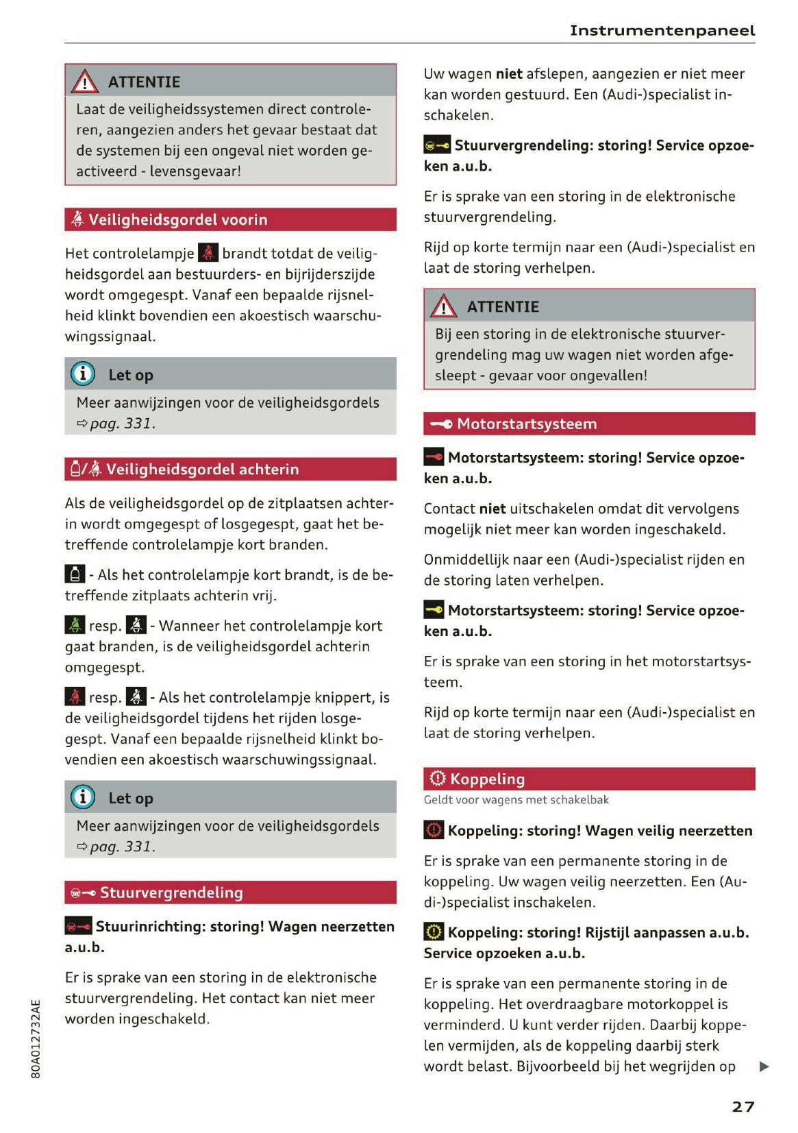 2018 Audi Q5 / SQ5 Owner's Manual | Dutch