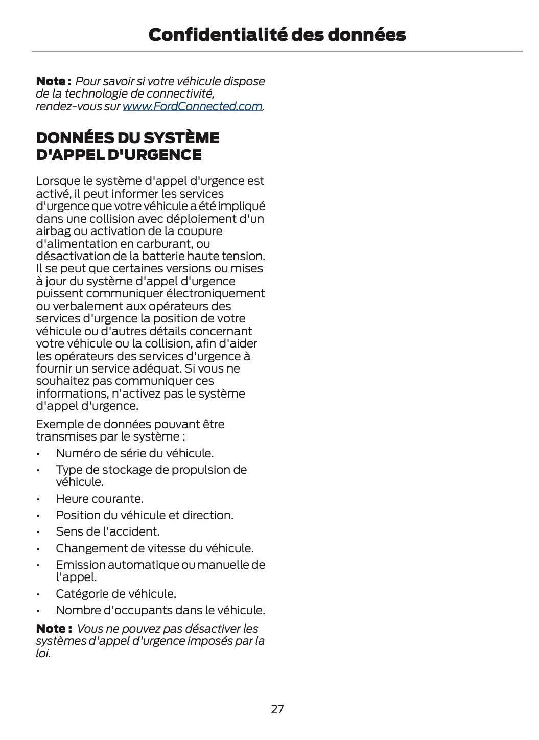 2025-2026 Ford Mustang Owner's Manual | French