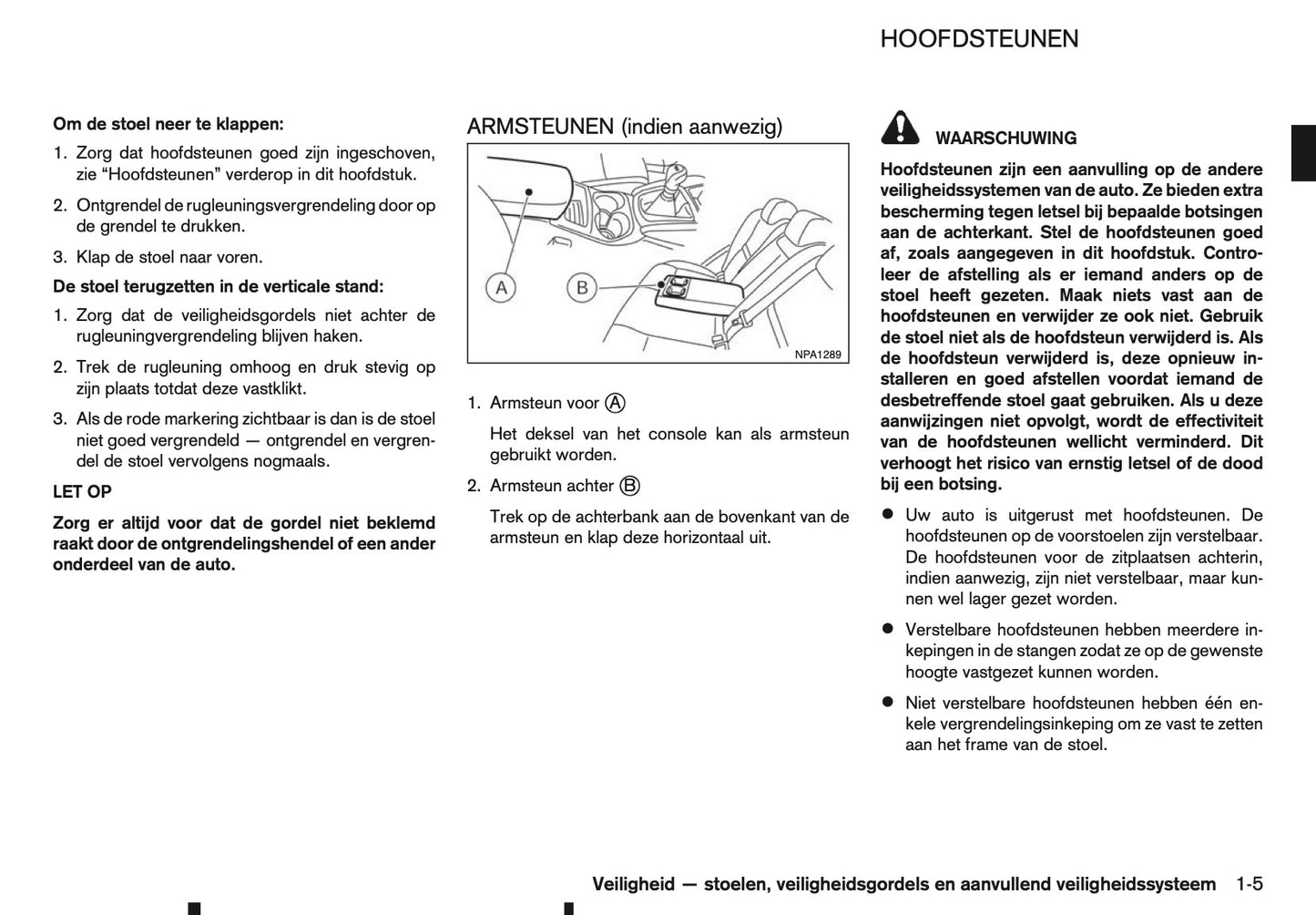 2015-2016 Nissan Qashqai Owner's Manual | Dutch