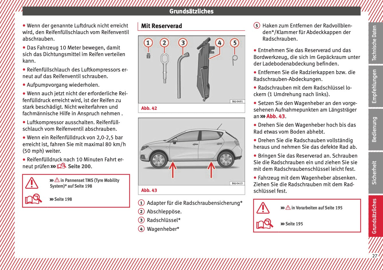 2015 Seat Ibiza Owner's Manual | German