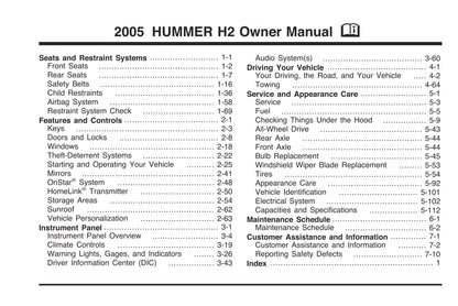 2005 Hummer H2 Gebruikershandleiding | Engels