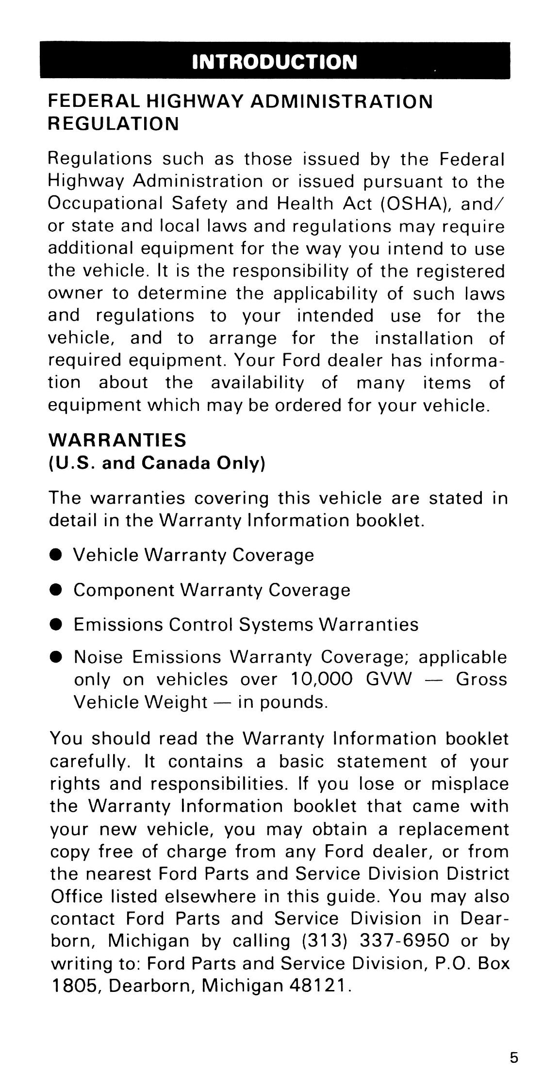 1985 Ford Medium Duty / 600 / 700 / 7000 Gebruikershandleiding | Engels