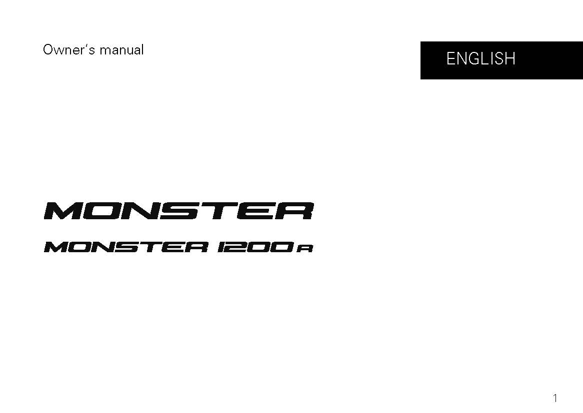 2016 Ducati Monster Gebruikershandleiding | Engels