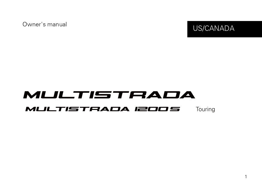 2014 Ducati Multistrada 1200S Touring Gebruikershandleiding