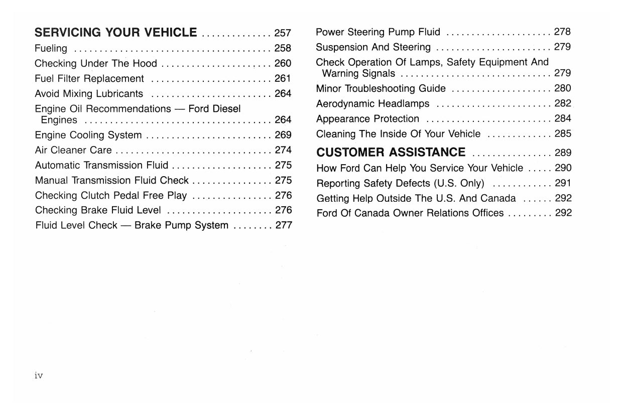 1992 Ford L-Series Owner's Manual | English