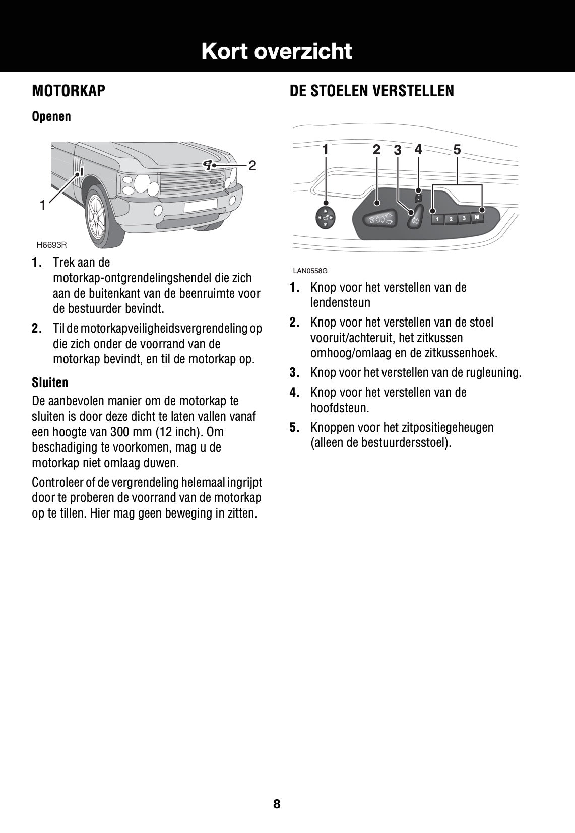 2007-2008 Land Rover Range Rover Gebruikershandleiding | Nederlands