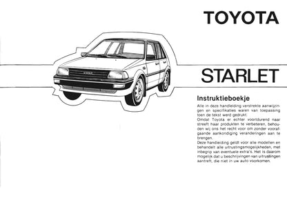 1985-1986 Toyota Starlet Gebruikershandleiding | Nederlands
