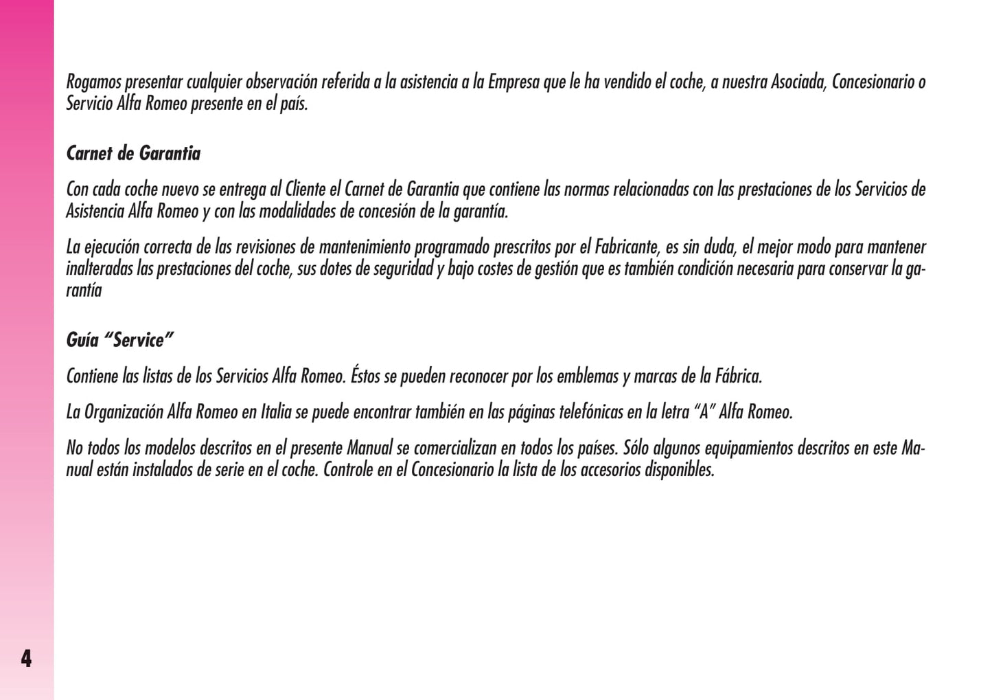 2007-2011 Alfa Romeo GT Owner's Manual | Spanish