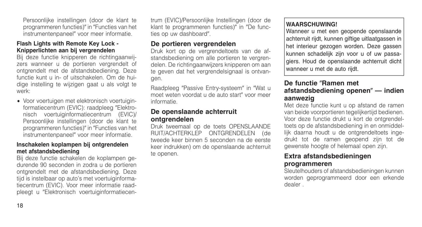 2011-2012 Jeep Grand Cherokee Owner's Manual | Dutch