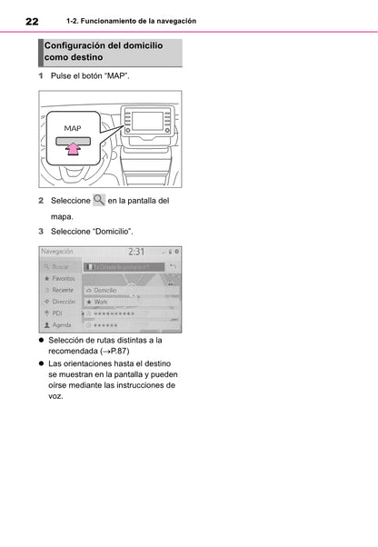 Toyota Yaris Cross Navigation / Multimedia Manual de Instrucciones 2021 - 2023