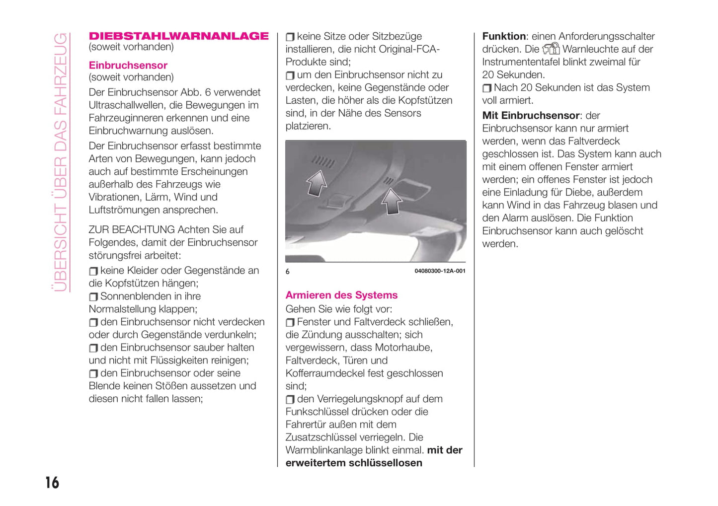 2018-2020 Abarth 124 Spider Owner's Manual | German