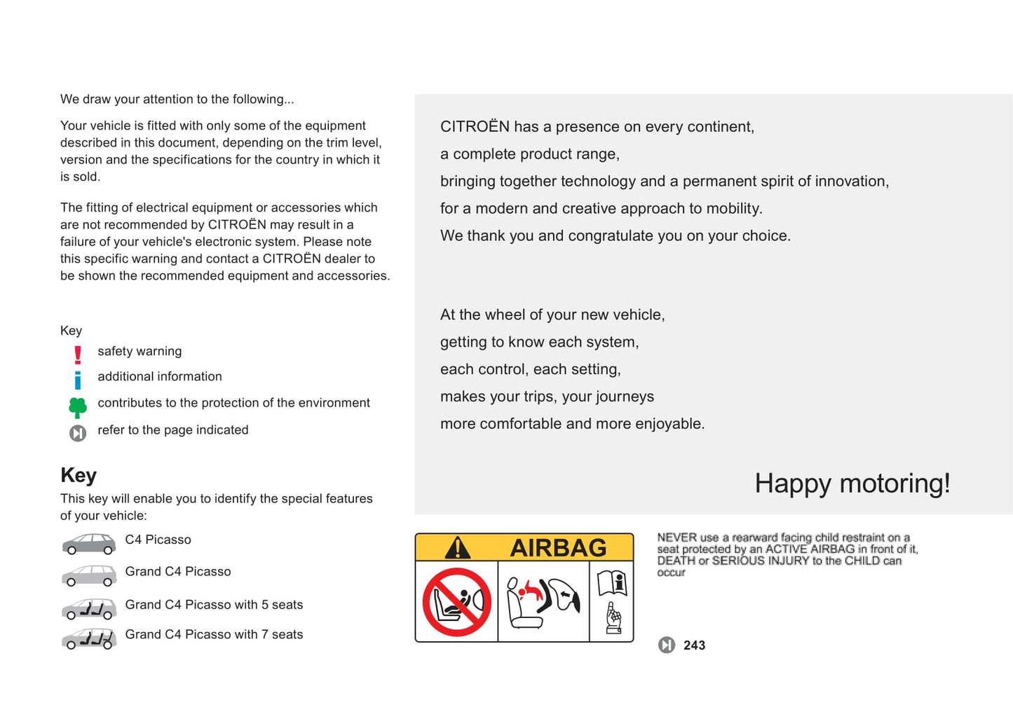 2013-2014 Citroën C4 Picasso/Grand C4 Picasso Owner's Manual | English