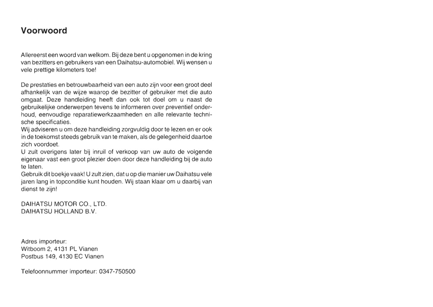 2003-2006 Daihatsu Cuore Manuel du propriétaire | Néerlandais
