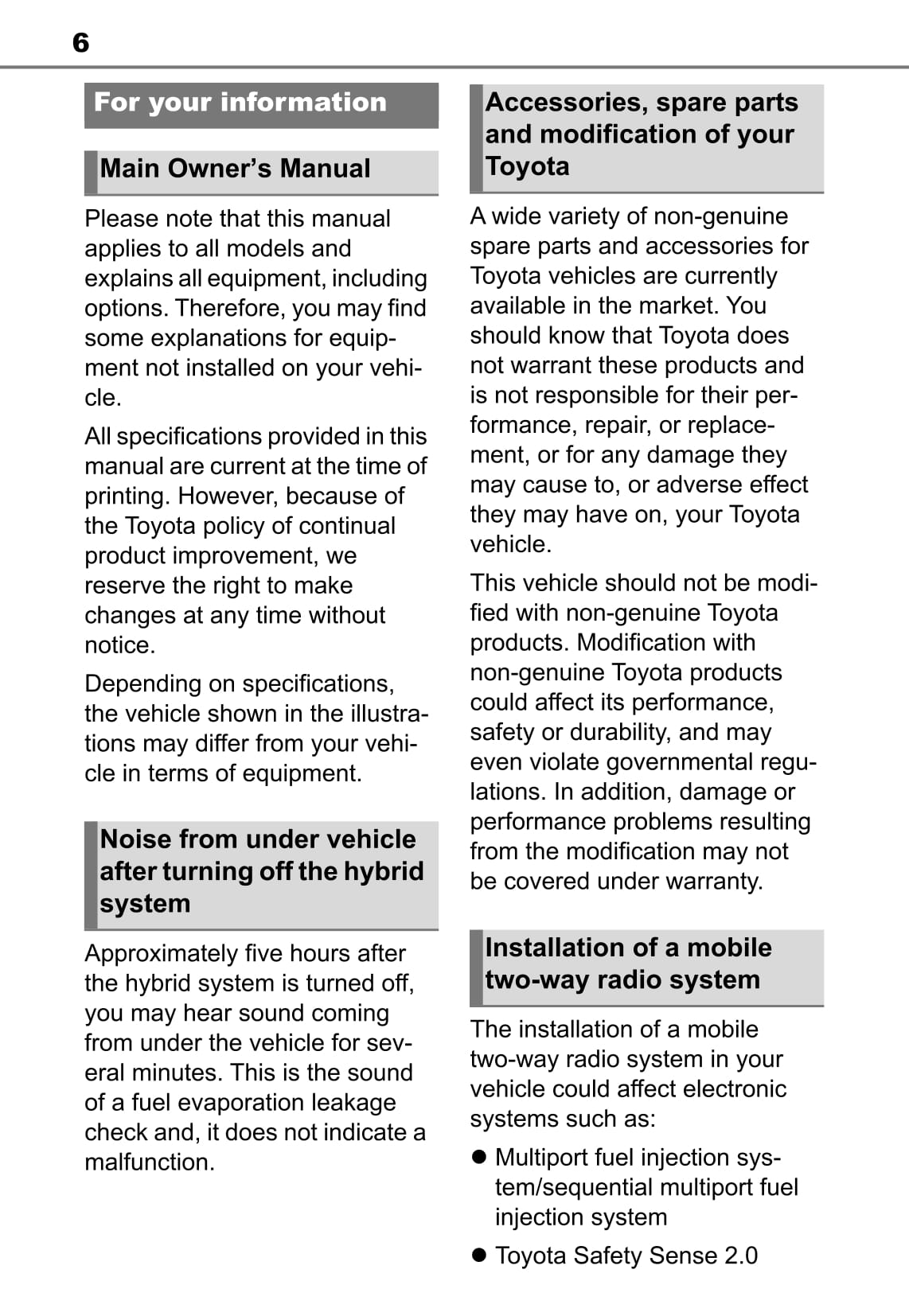 2019-2020 Toyota Corolla Manuel du propriétaire | Anglais