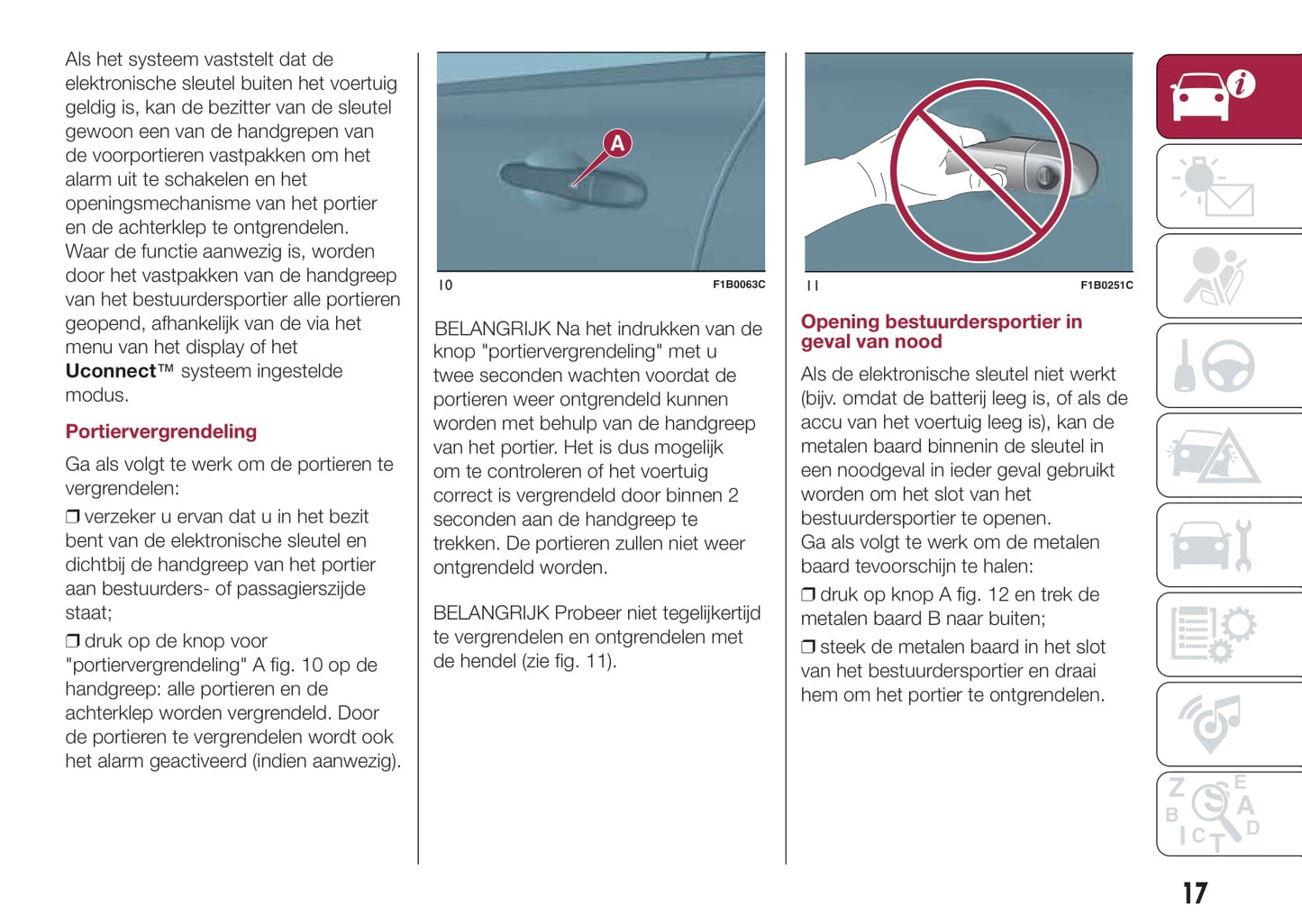 2015-2018 Fiat 500X Manuel du propriétaire | Néerlandais