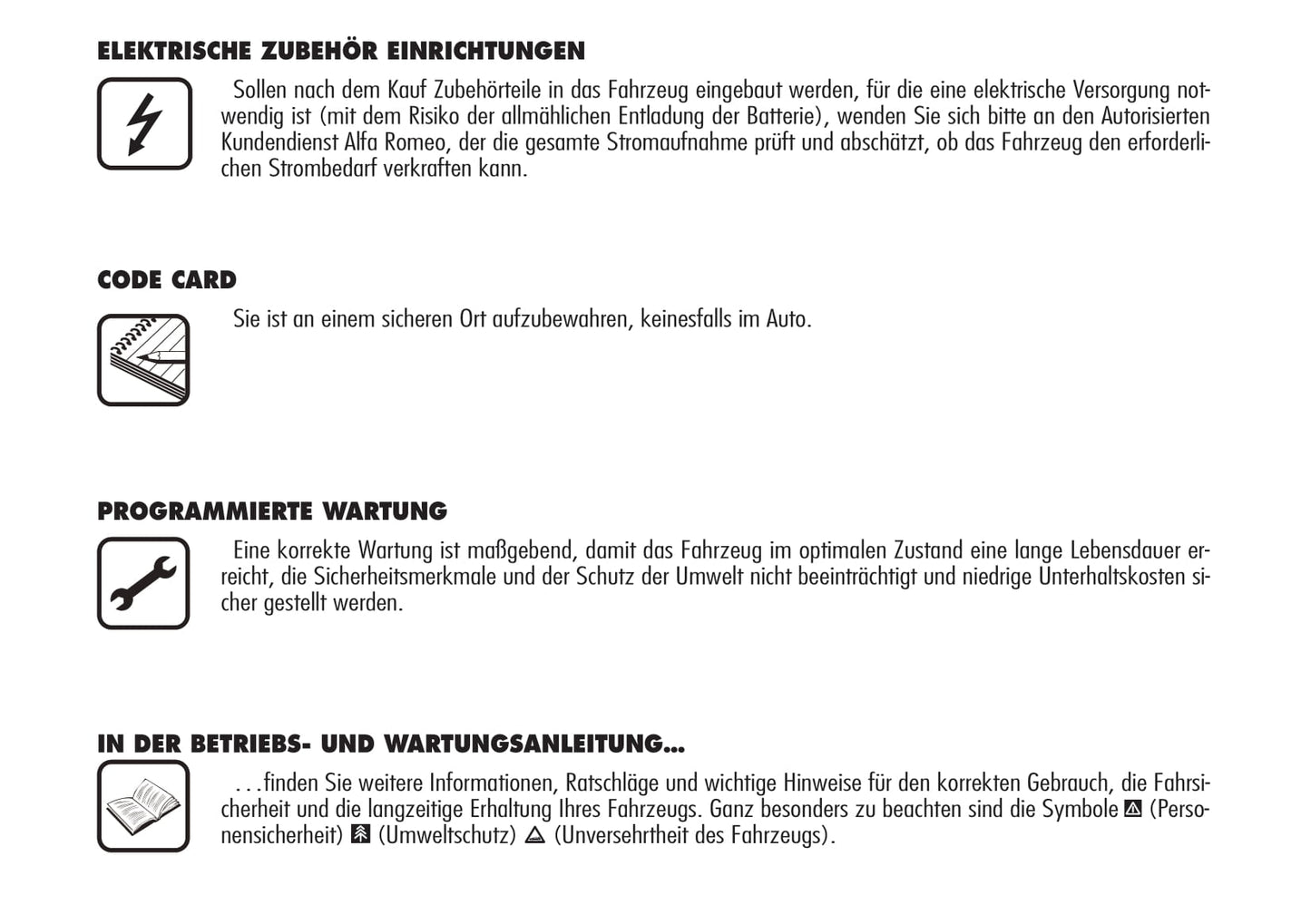 2005-2008 Alfa Romeo 159 Owner's Manual | German