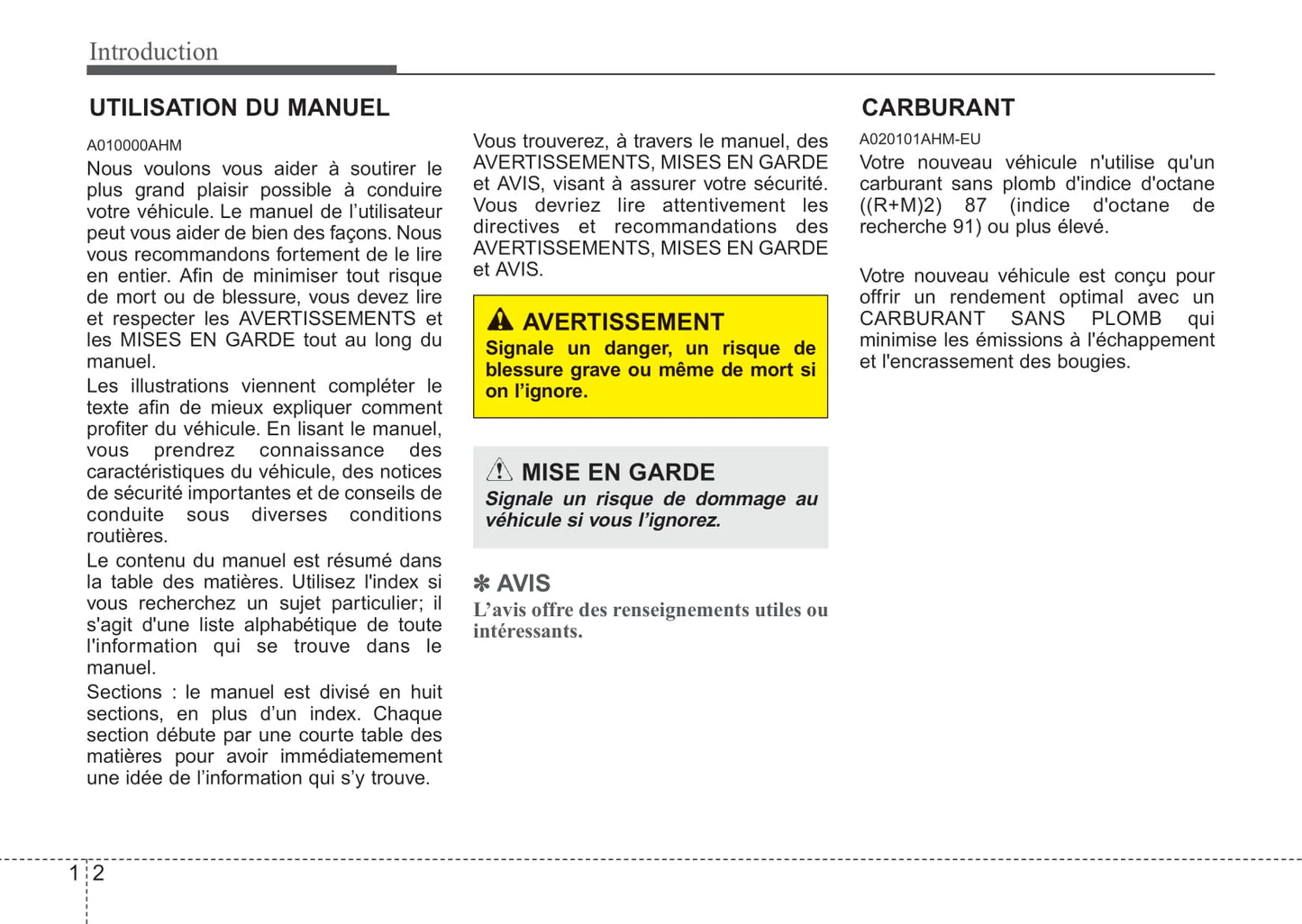 2012 Kia Forte Owner's Manual | French