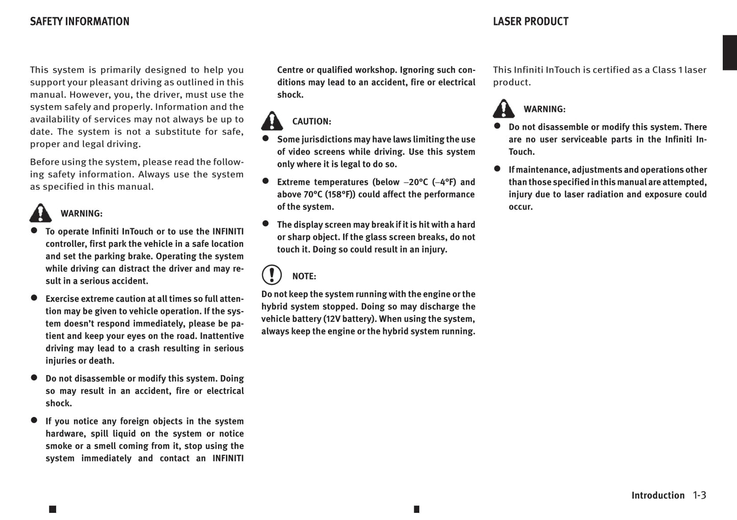 Infiniti Q50 Intouch Dual Display Manuel du propriétaire 2013 - 2019