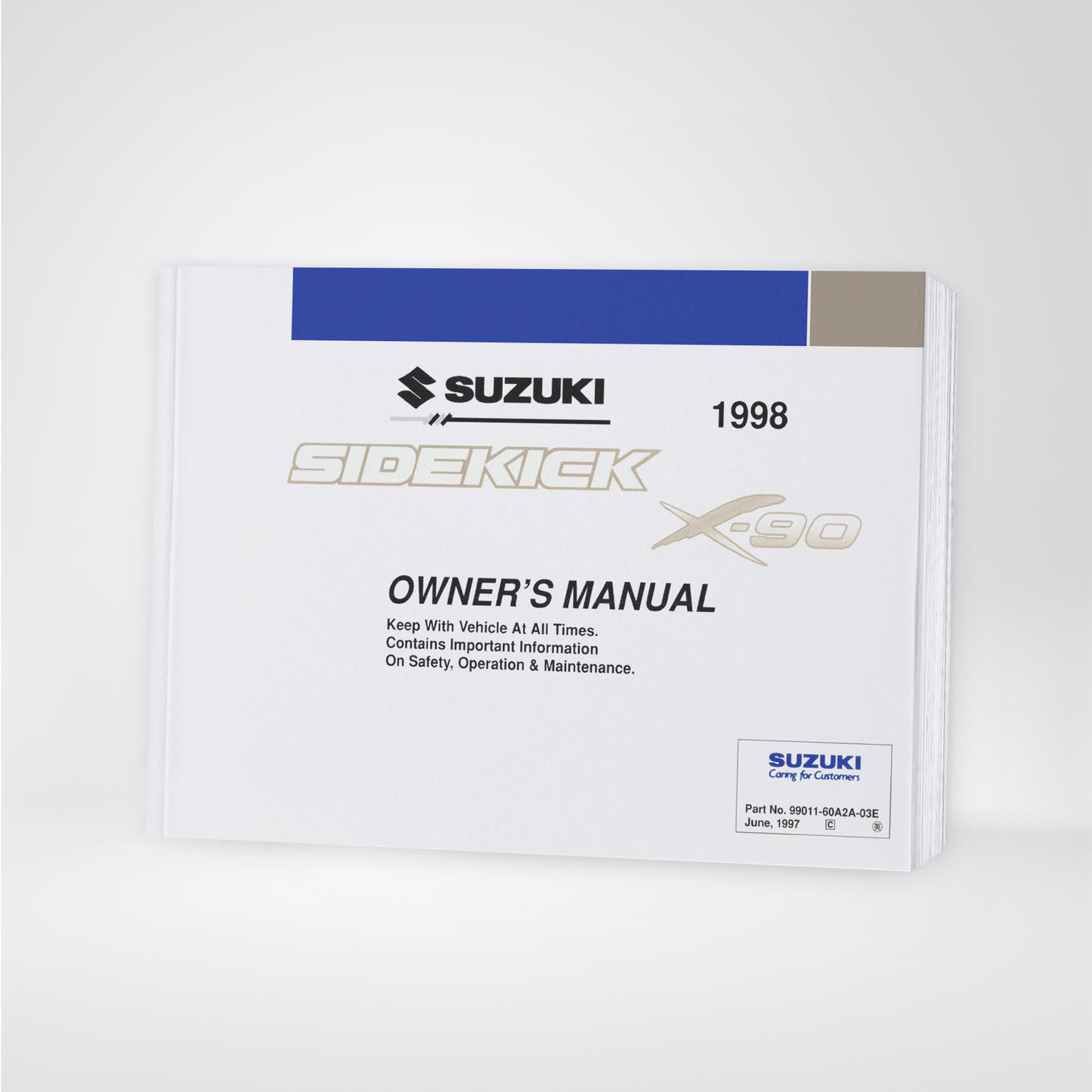 1998 Suzuki Sidekick/X-90 Gebruikershandleiding | Engels