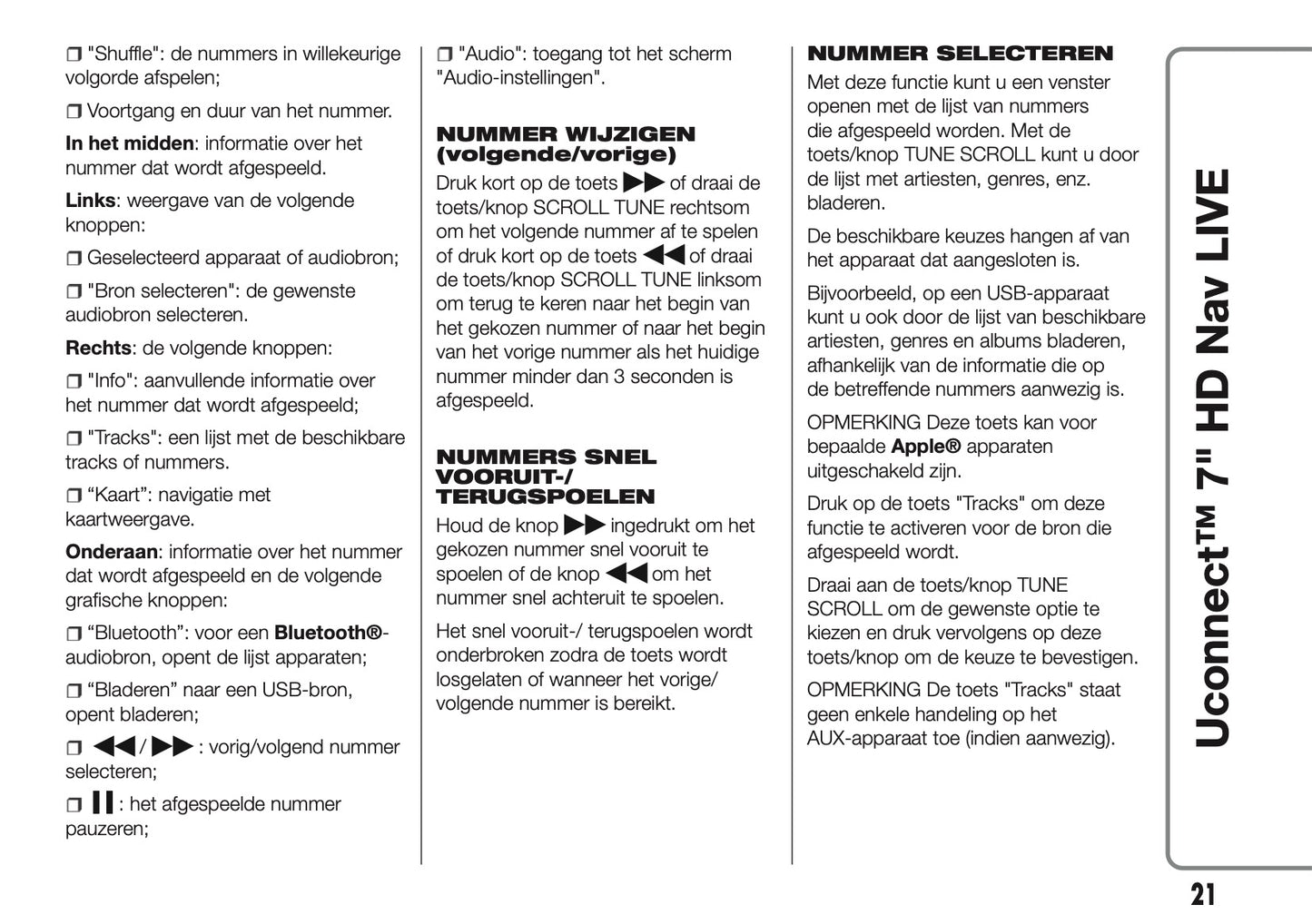 2016-2018 Abarth 500/595/695 Uconnect 7.0 Nav Manual | Dutch