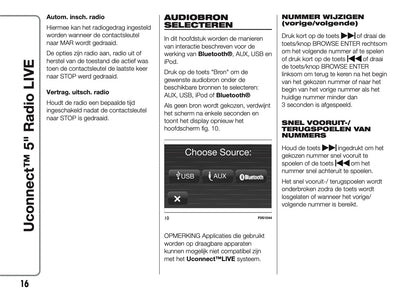 2017-2018 Abarth 500/595/695 Uconnect 5.0 Radio Handleiding | Nederlands