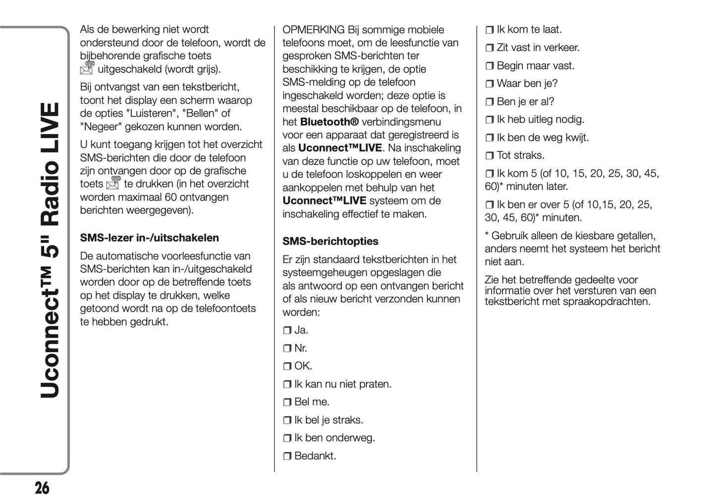 2017-2018 Abarth 500/595/695 Uconnect 5.0 Radio Handleiding | Nederlands