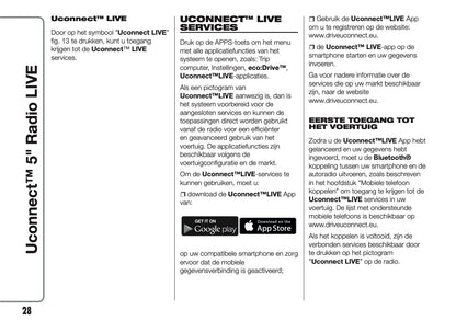 2017-2018 Abarth 500/595/695 Uconnect 5.0 Radio Handleiding | Nederlands