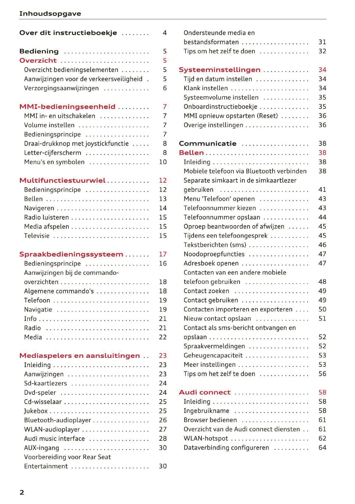 2015-2016 Audi MMI Navigation Plus Manual | Dutch