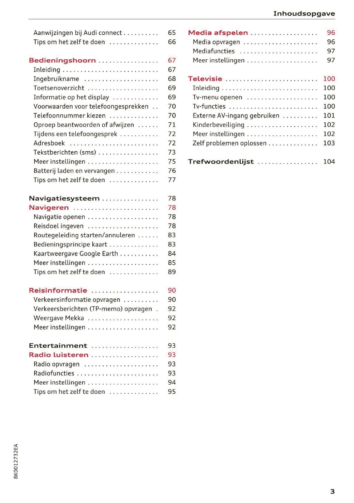 2015-2016 Audi MMI Navigation Plus Manual | Dutch