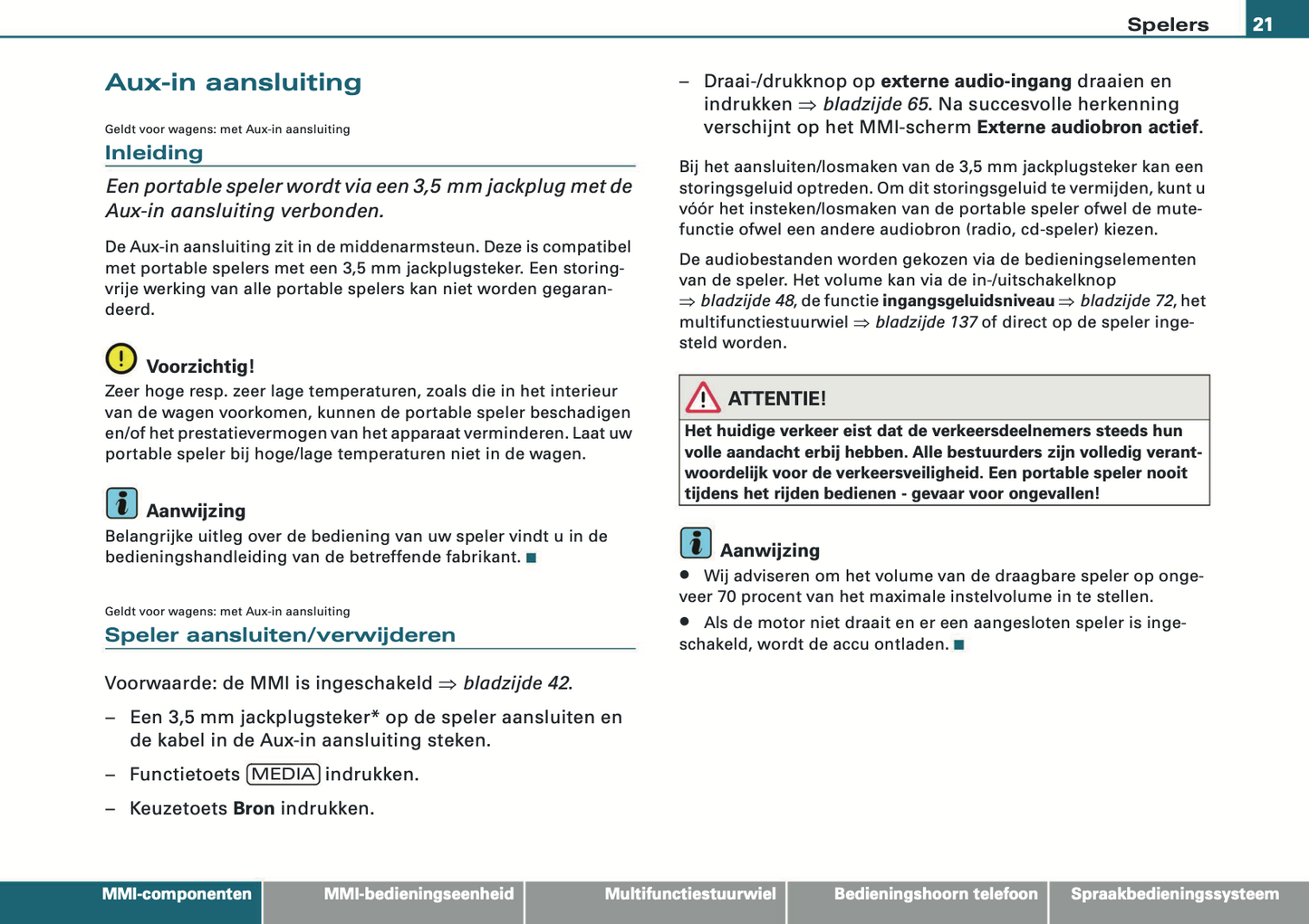 2008-2010 Audi MMI Navigatie Plus Infotainment Handleiding | Nederlands