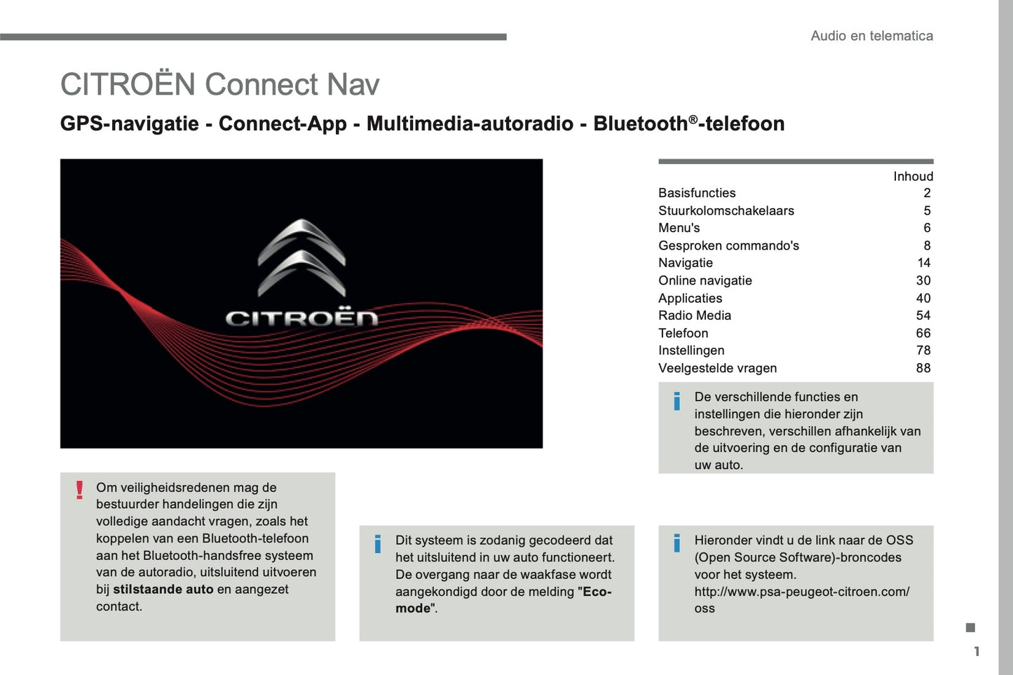 2016-2017 Citroën C3 Infotainment Manual | Dutch