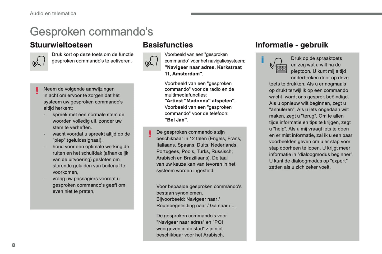 2016-2018 Citroën C4 Picasso/Grand C4 Picasso Infotainment Manual | Dutch