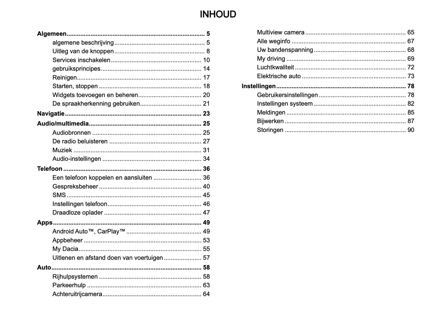 2024-2025 Dacia Media Nav Live Infotainment Manual | Dutch