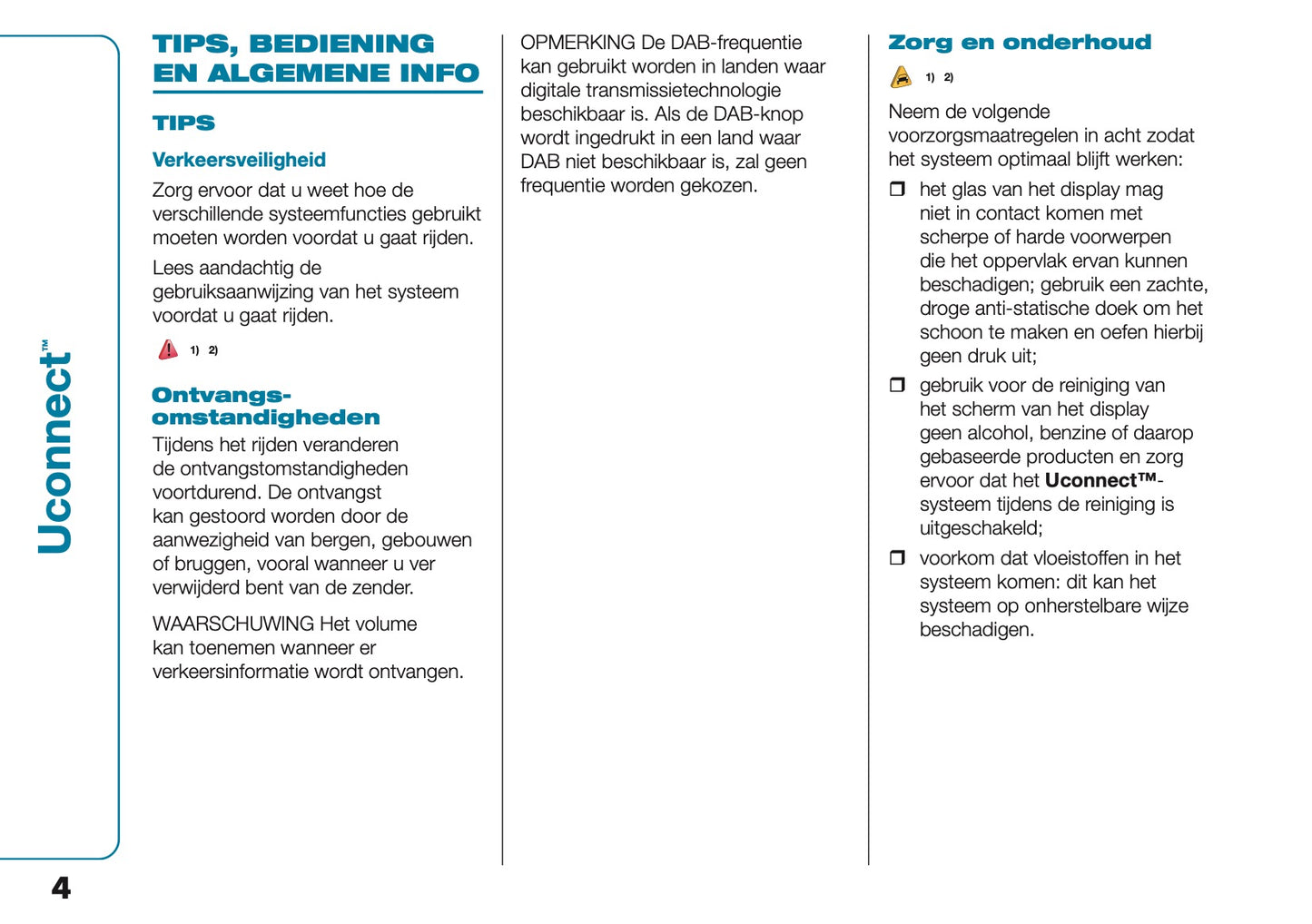 2021-2022 Fiat 500e Uconnect Infotainment Manual | Dutch