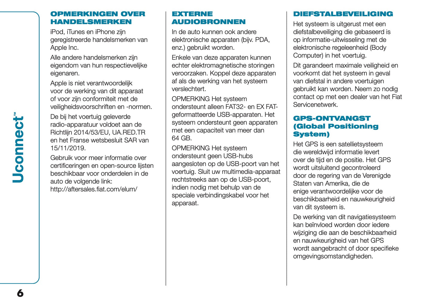 2021-2022 Fiat 500e Uconnect Infotainment Manual | Dutch