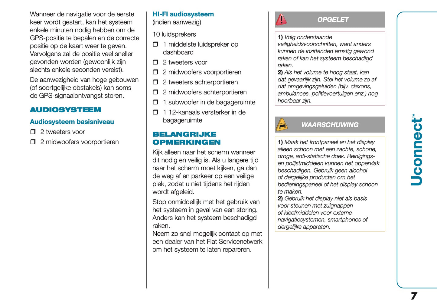 2021-2022 Fiat 500e Uconnect Infotainment Manual | Dutch