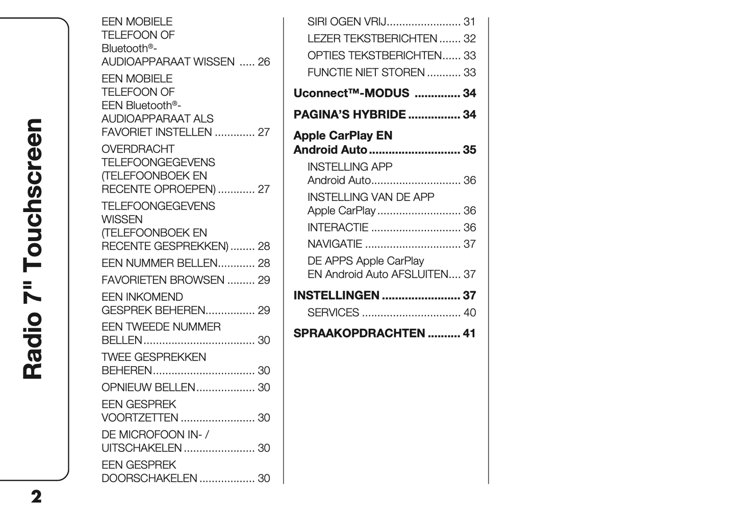 2023 Fiat Panda Uconnect 7.0 Infotainment Manual | Dutch