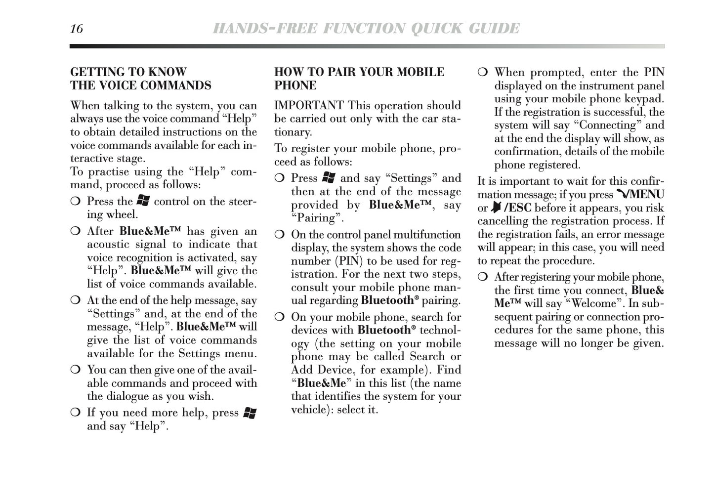 2011-2013 Lancia Delta Blue&Me Instant Nav Manual | English