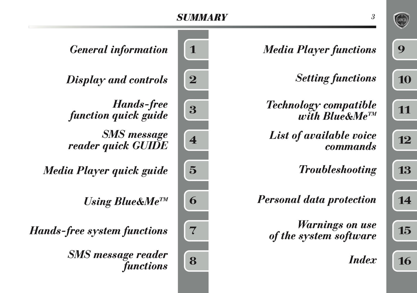 2011-2013 Lancia Delta Blue&Me Instant Nav Manual | English