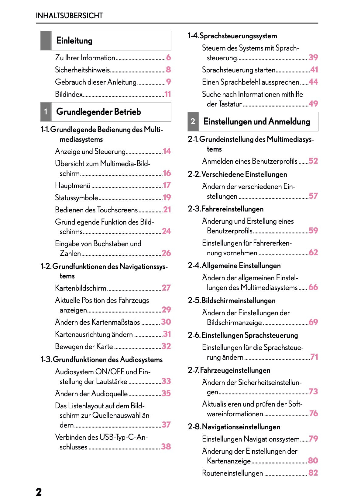 2025-2026 Lexus LBX Navigation Manual | German