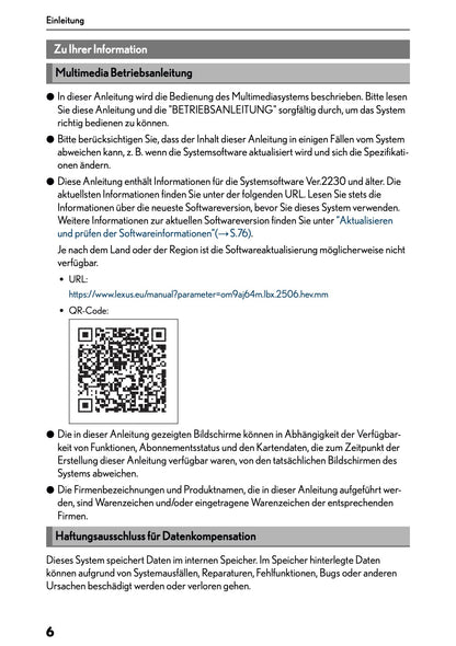 2025-2026 Lexus LBX Navigation Manual | German