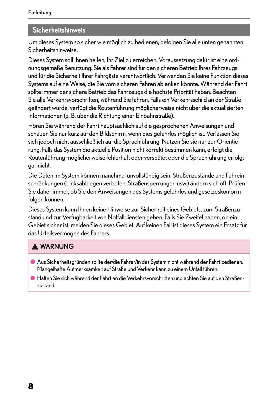 2025-2026 Lexus LBX Navigation Manual | German