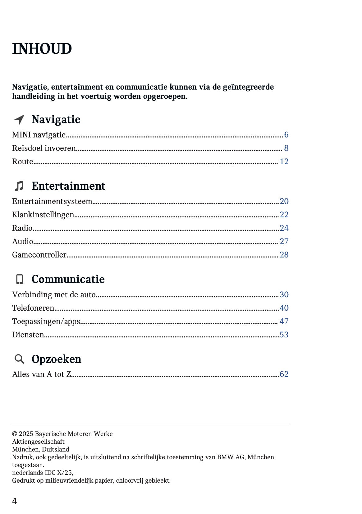 2025-2026 Mini Cooper Infotainment Manual | Dutch
