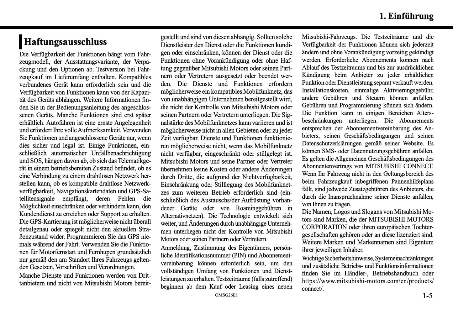 2026 Mitsubishi Outlander PHEV Smartphone Link Display Audio Manual | German