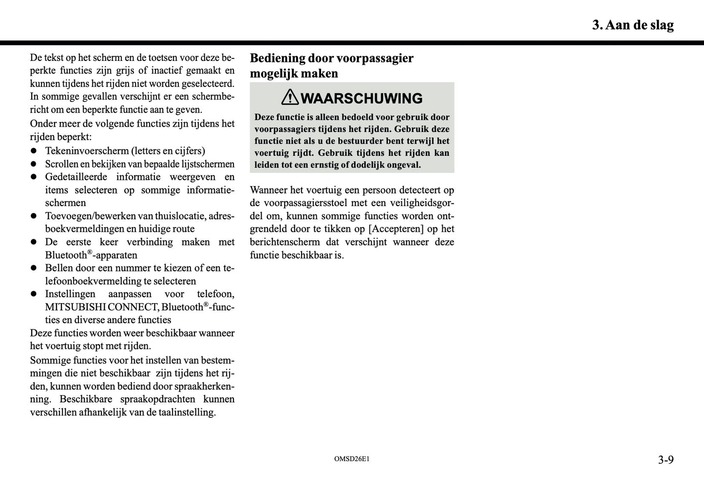 2026 Mitsubishi Outlander PHEV Smartphone Link Display Audio Manual | Dutch