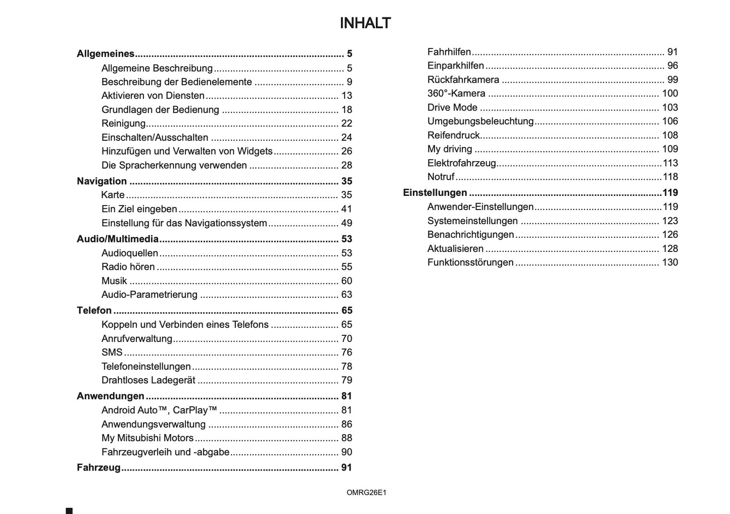 2026 Mitsubishi Smartphone Link Display Audio Manual | German