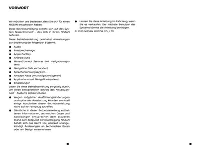 2025 Nissan Qashqai Connect Infotainment Manual | German