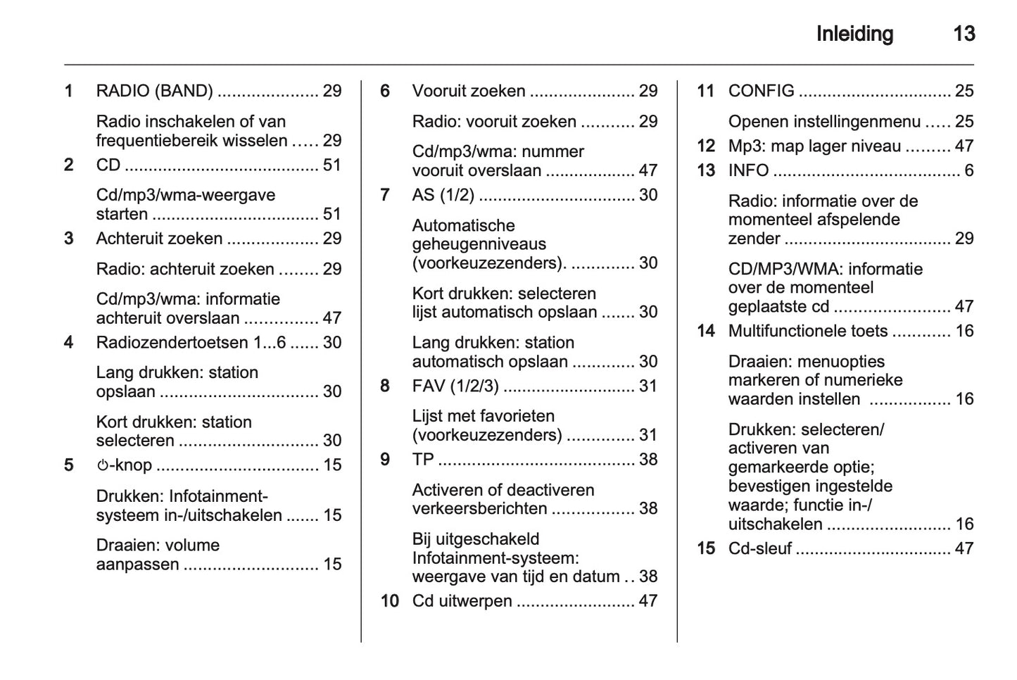 2012 Opel Meriva Infotainment Manual | Dutch