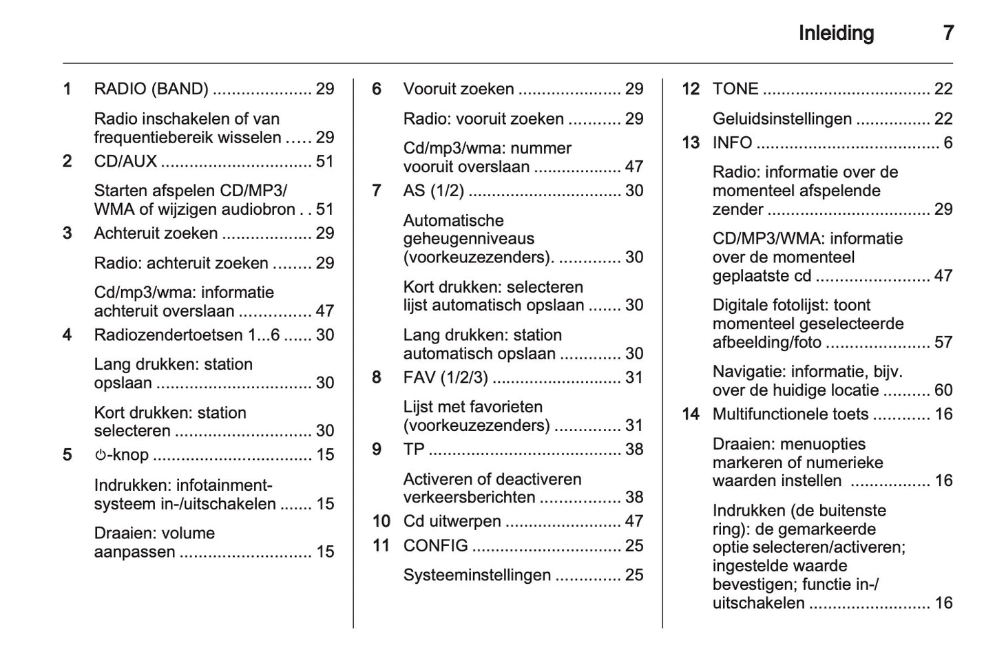 2012 Opel Meriva Infotainment Manual | Dutch